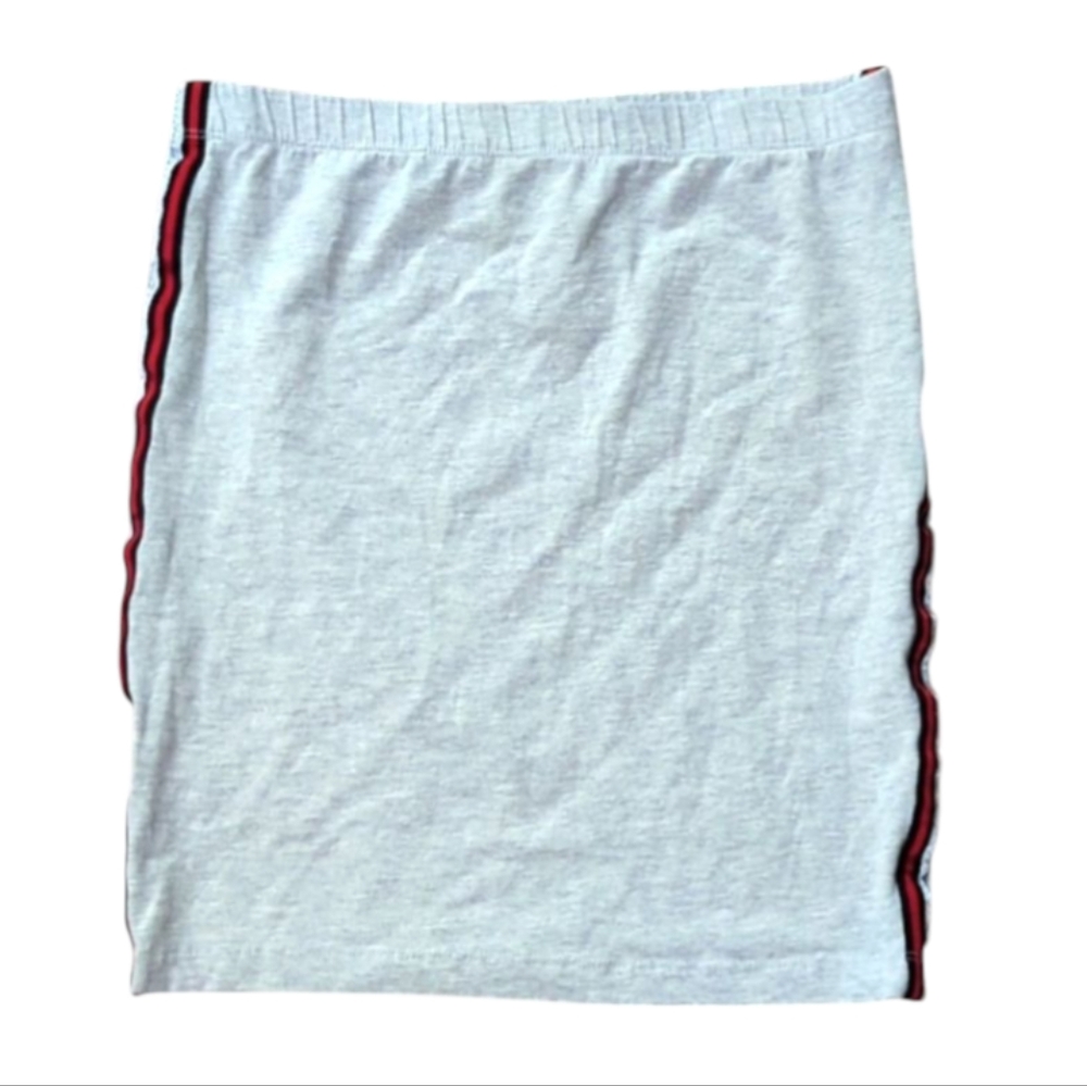 🇱🇷 Grey Mini Skirt with Red and Blue Stripes